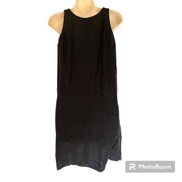 Lilla P Linen Blend A-Line Black Sleeveless Dress XS Black - Picture 5 of 9